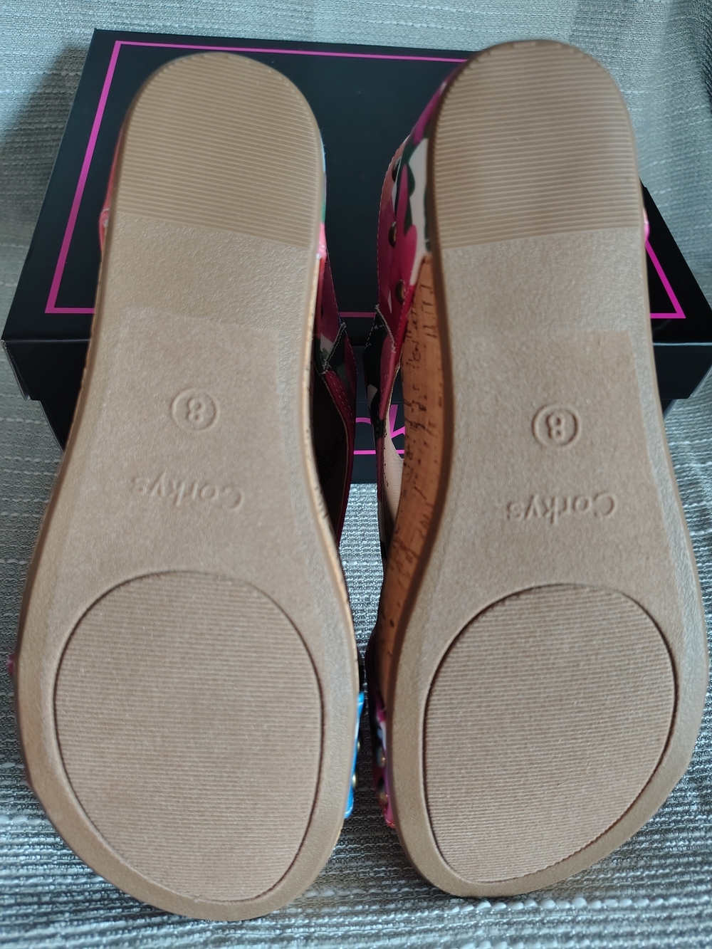 Corkys Carley Flowers Floral Cork Slingback Wedge Sandals Size 8 NIB - Picture 5 of 8